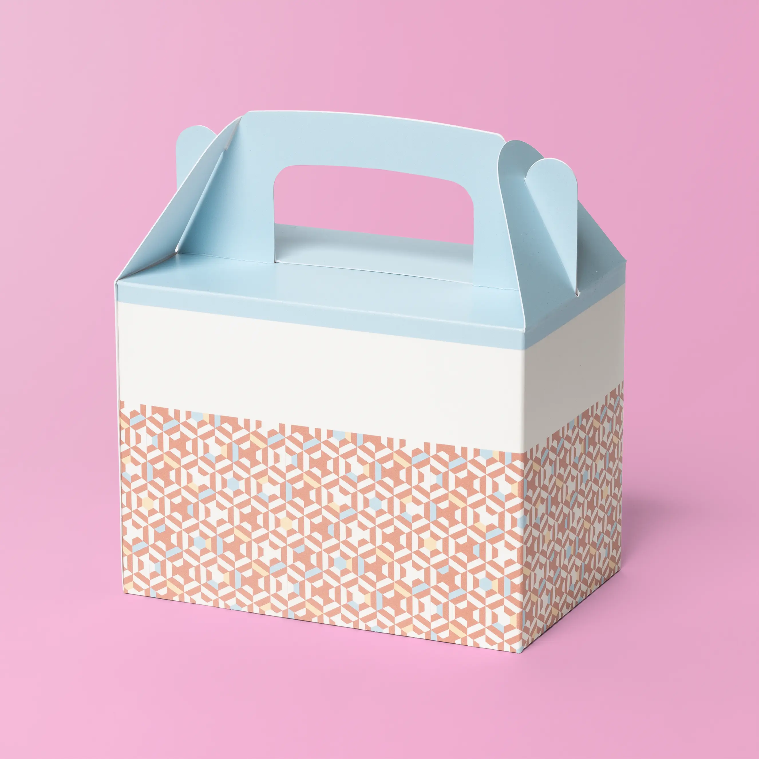 Giebelbox mit Tragegriff, Giebelbox, pinker Hintergrund